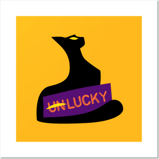 Black Lucky Cat - Witche's familiar Posters and Art